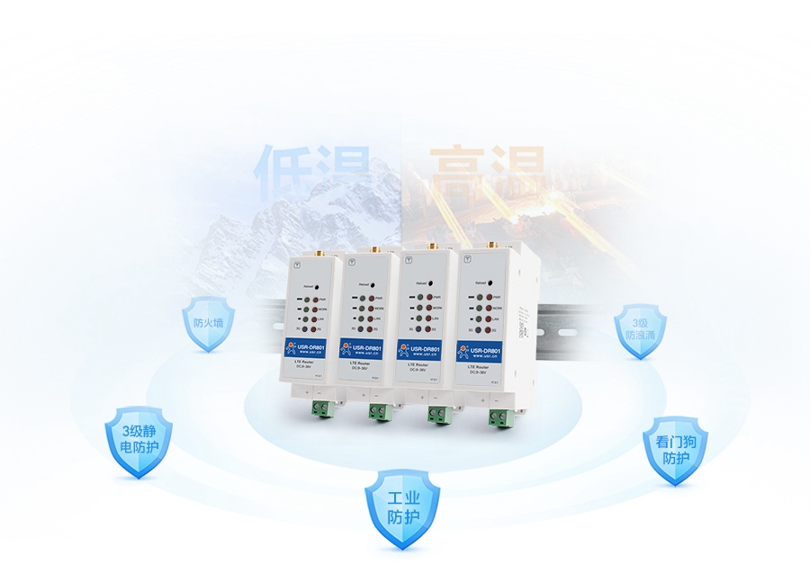 导轨式4g工业路由器具有稳定运行特征