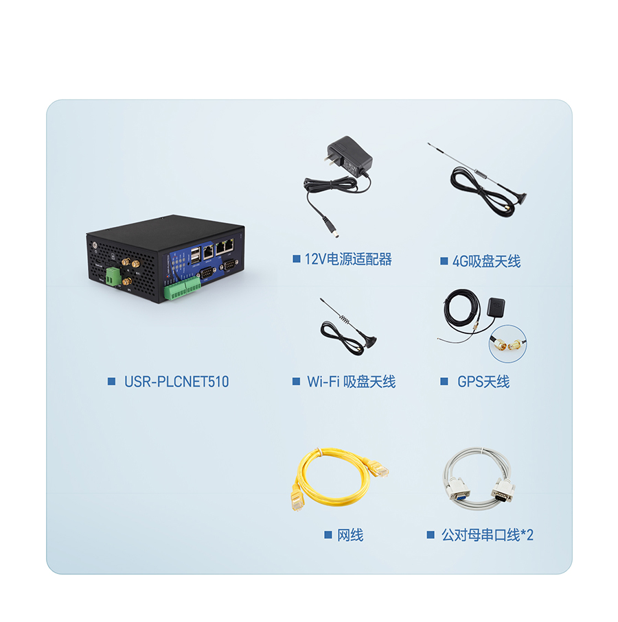 RS485/232/422转以太网型PLC云网关发货清单