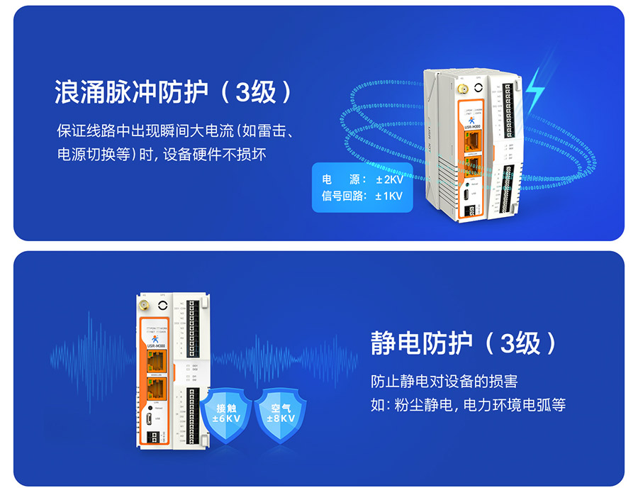 物联网控制器-工业网关M300：防浪涌防护和静电防护